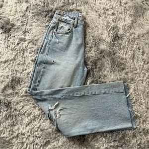 Zara wide leg ripped jeans